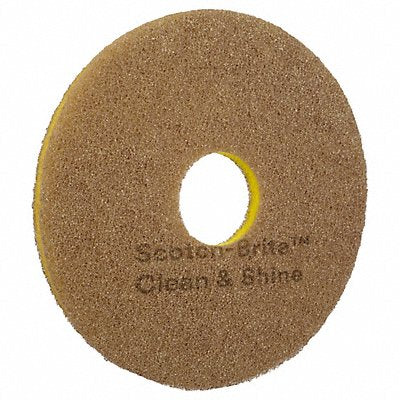 Scrubbing Pad 13 in Dia Brown/Yellow PK5