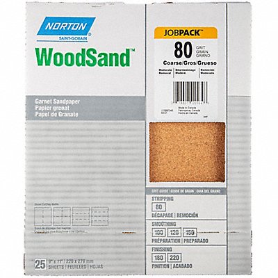 Sandpaper Sheet Grit 80 11 L 9 W