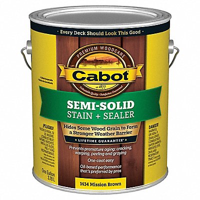 Stain Semi-Solid Mission Brwn Flat 1gal.