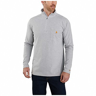 Mock Neck Quarter Zip Men s Gray S