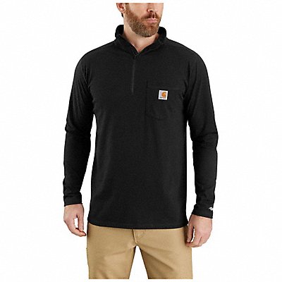 Mock Neck Quarter Zip Men s Black 3XL