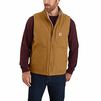 Mock-Neck Vest S Brown