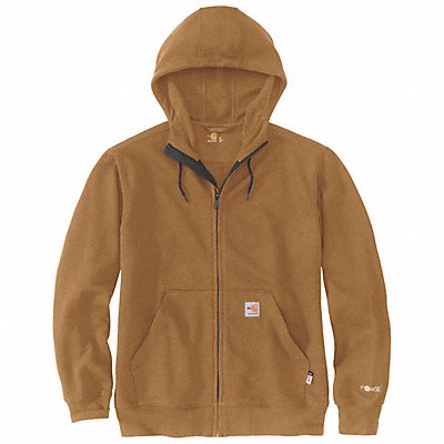 Flame Resistant Zip Up Sweatshirt Brown