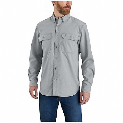 Long Sleeve Button Down Men s Gray M