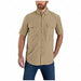 Short Sleeve Button Down Men s Tan 4XL
