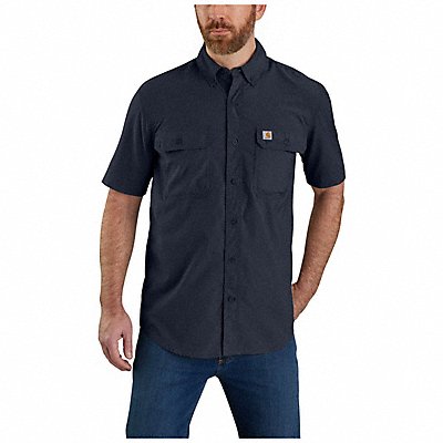 Short Sleeve Button Down Men s Navy L