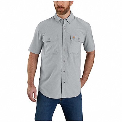 Short Sleeve Button Down Men s Gray XL