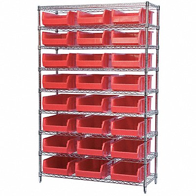 D5362 Bin Shlvng 18inx74inx48in Red