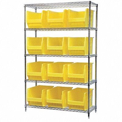 D5364 Bin Shlvng 18inx74inx48in Yellow