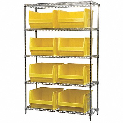 D5365 Bin Shlvng 18inx74inx48in Yellow