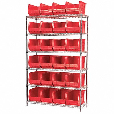 D5366 Bin Shlvng 18inx74inx48in Red