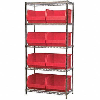 D5367 Bin Shlvng 18inx74inx36in Red