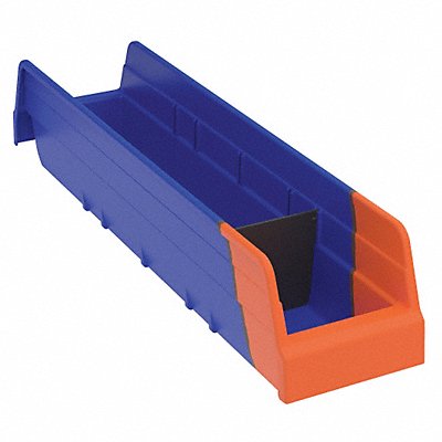 H8696 Shelf Bin Blue/Orange IndstrGrdPoly 4 in