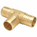 Tee Brass 1 x 3/4 x 3/4 Tube PEX