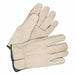 Leather Gloves Shirred Slip-On Cuff S