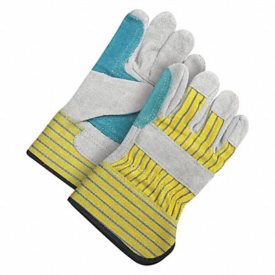 Leather Gloves Gray/Teal L PR