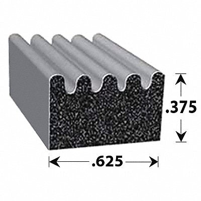 Foam Rubber Seal w/Adhesive Back 0.38 in