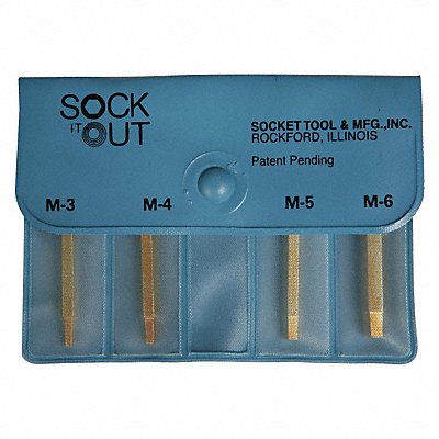 Screw Extractor Set 4pc HSS Pouch