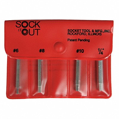 Screw Extractor Set 4pc HSS Pouch