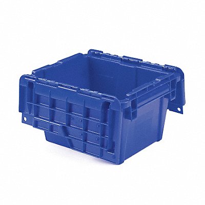 H4627 Attached Lid Container Blue Solid HDPE