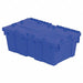 H7036 Attached Lid Container Blue Solid HDPE