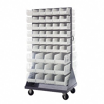 Mobile Louvered Flor Rack 25inx72inx36in