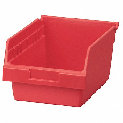 D5434 Shelf Bin Red Plastic 6 in