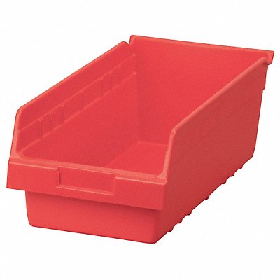 D5435 Shelf Bin Red Plastic 6 in