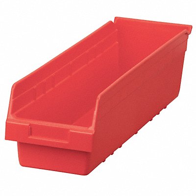 D5436 Shelf Bin Red Plastic 6 in