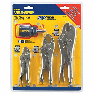 Locking Plier Sets Plain Grip 3 Pcs