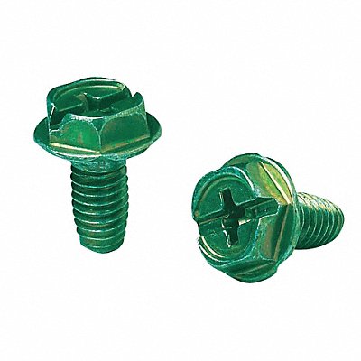 Ground Screw 10-32 Green Pk100