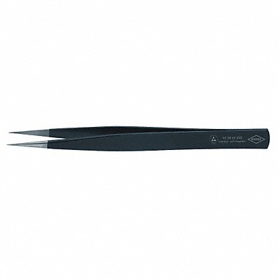 Tweezers ESD Straight 5-1/4 In SS Black