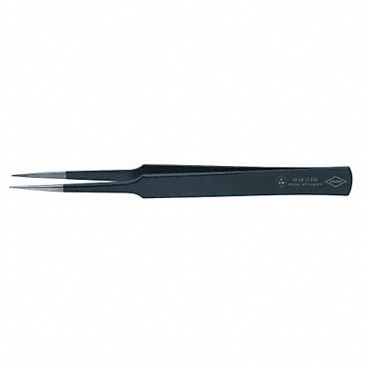 Tweezers ESD Straight 5-1/4 In SS Black