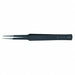 Tweezers ESD Straight 5-1/4 In SS Black