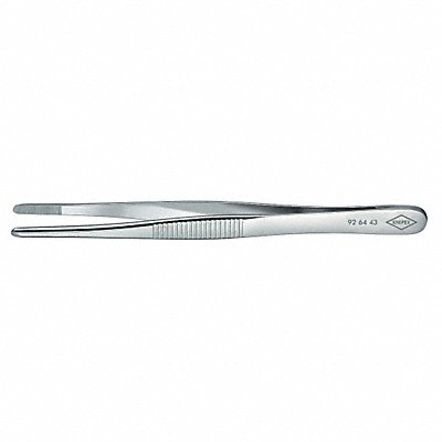 Tweezers Blunt Straight Serrated 4-3/4