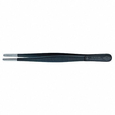 Tweezers ESD Round Serrated 5-3/4 In Blk