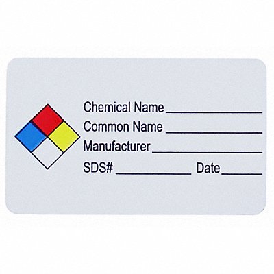 NFPA Label 1.5 x2.5 Chemical Name PK250