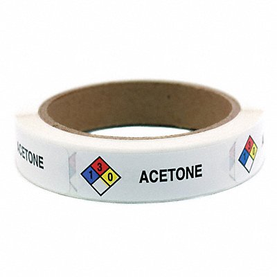 HMIG Label 3/4 x 2-1/2  Acetone PK250