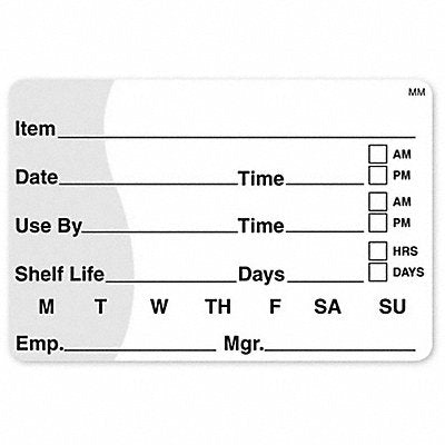 Shelf Life Label Black PK500