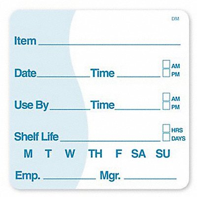 Food Safety Label White 2 in H 1000pk