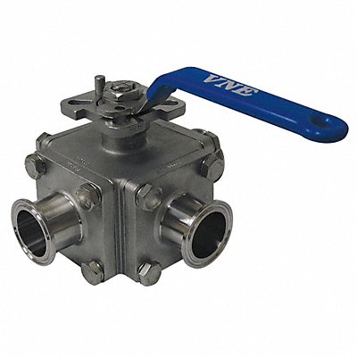 Sanitary Ball Valve 316 SS 3-Way Clamp