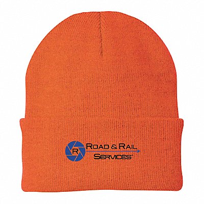 Beanie Blaze Orange Road and Rail Logo