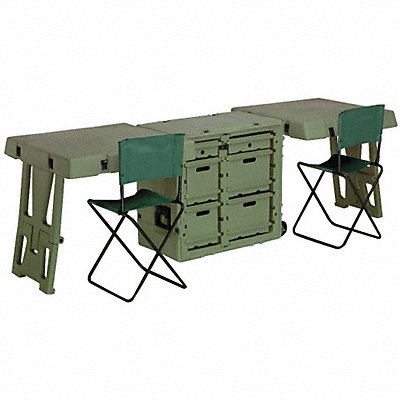 Field Desk Dbl 30.7Lx21Wx28.5D OD Green