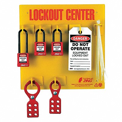 Lockout Station Filled 3 Padlocks