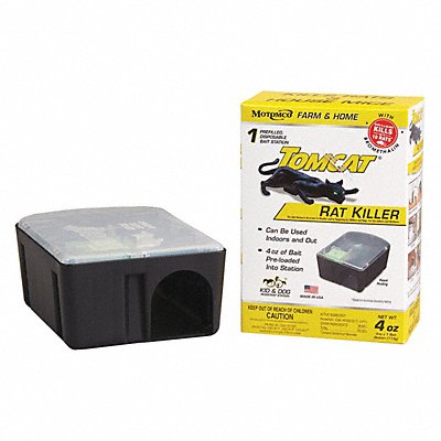 Rodent Station 4 oz 2 in H Black