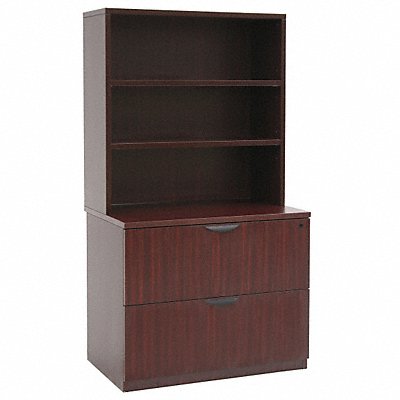 Hutch w/ Lateral File Legacy Mahogany