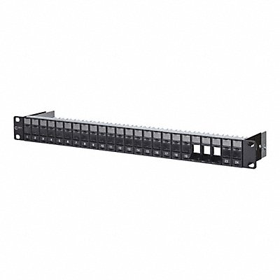 Patch Panel Black 1.75 H 19 W