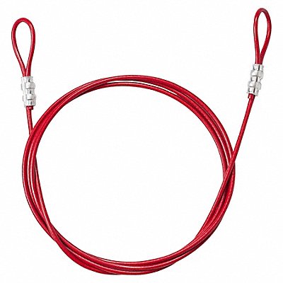 Cable Lockout Red 3/16 Dia PVC Coated