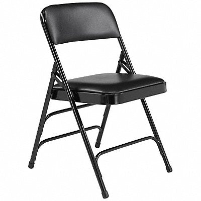 Triple Brace Fold Chair Vinyl Blk PK4