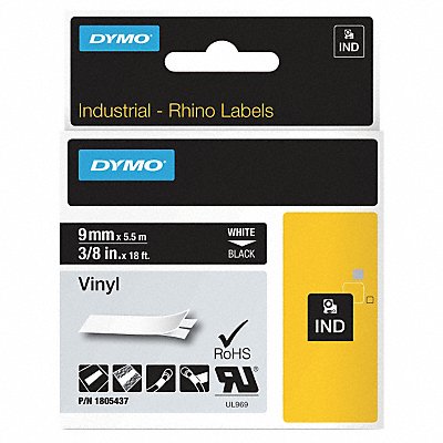 Label Tape Cartridge Vinyl 18 ft.L 3/8 W